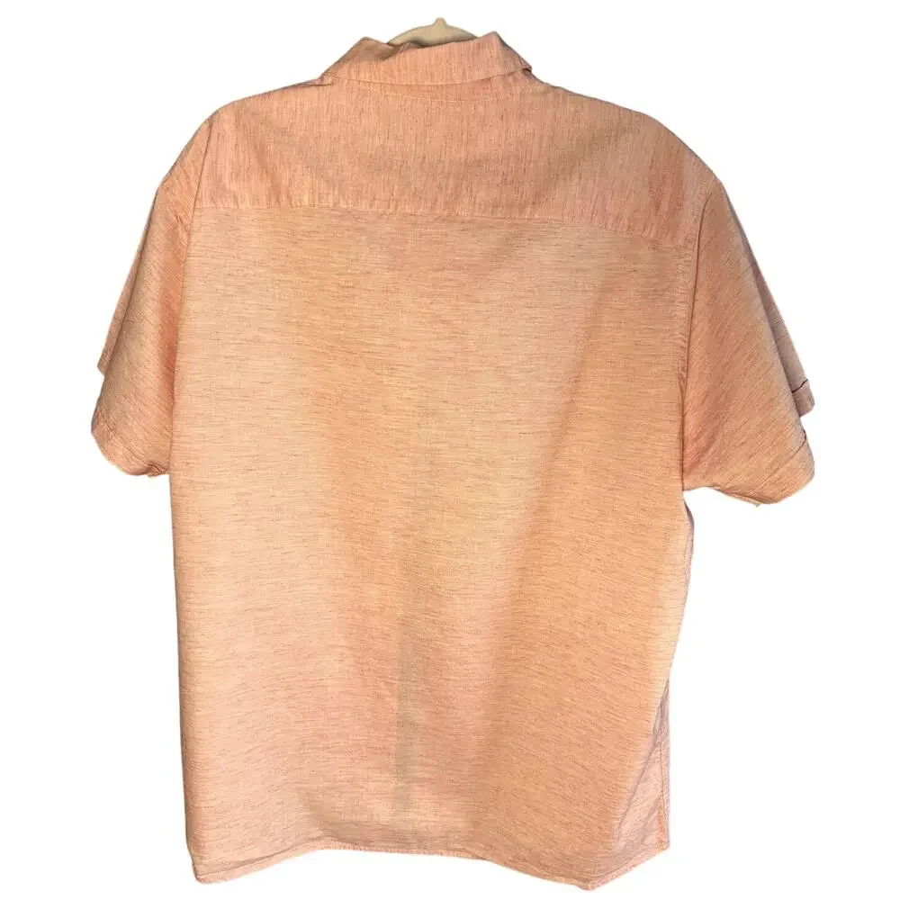 MARC ANTHONY LUXURY MENS PEACH BUTTON DOWN SLIM FIT XXL - Picture 2 of 7